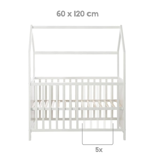 Pelēka bērnu gultiņa 60x120 cm – Roba-image-4