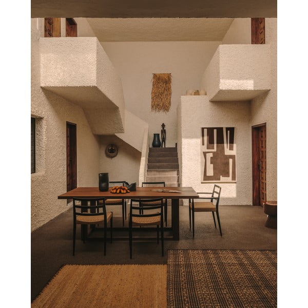 Dabīga toņa tīkkoka masīvkoka ēdamgalds 100x220 cm Sashi – Kave Home-image-1