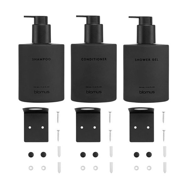 Melni stikla sienas ziepju dozatori (3 gab.) 350 ml Kirei – Blomus-image-4
