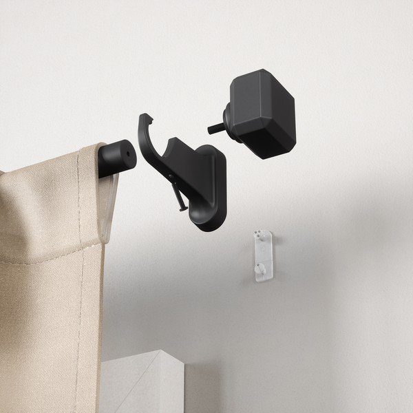 Matēti melna tērauda pagarināma aizkaru stanga 107 - 305 cm Geo – Umbra-image-4