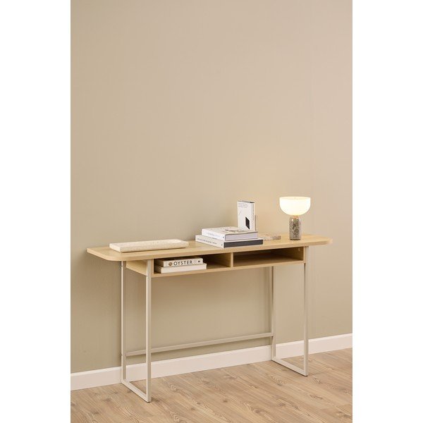 Dabīga toņa konsoles galds ar ozolkoka imitāciju 40x140 cm Darlington – Actona-image-1