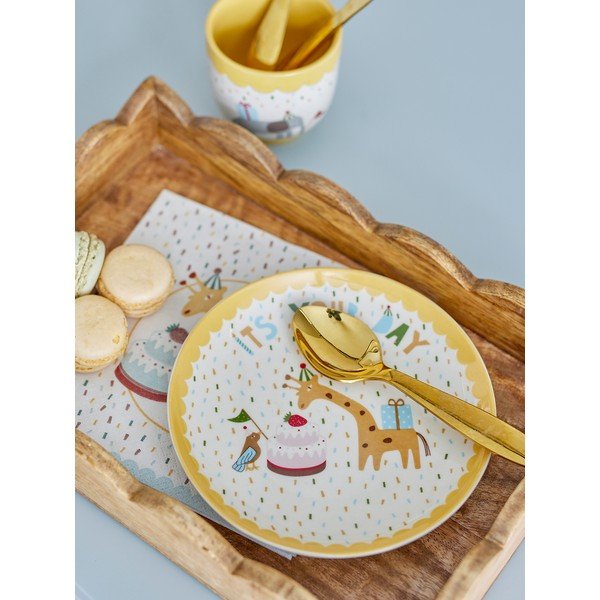 Dzeltens/krēmkrāsas akmensmasas bērnu šķīvis ø 16 cm Celebrate – Bloomingville Mini-image-1