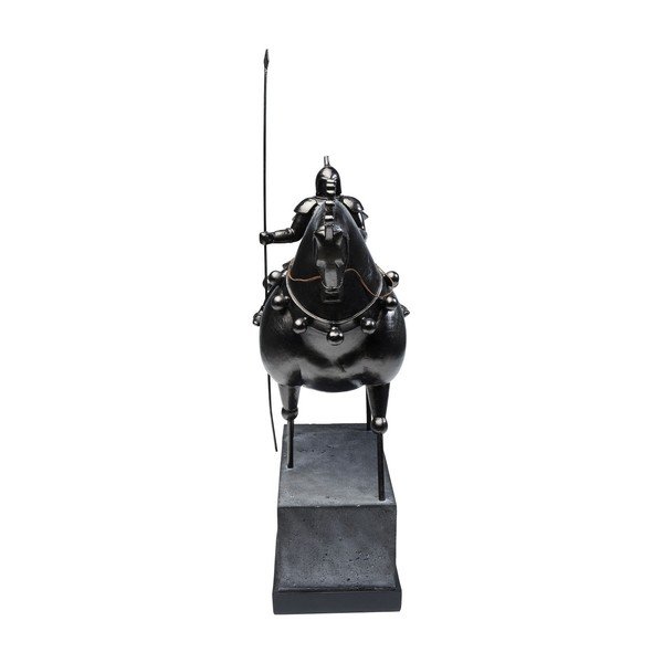 Melna dekoratīva statuete ar jātnieku zirga mugurā Kare Design Black Knight-image-3