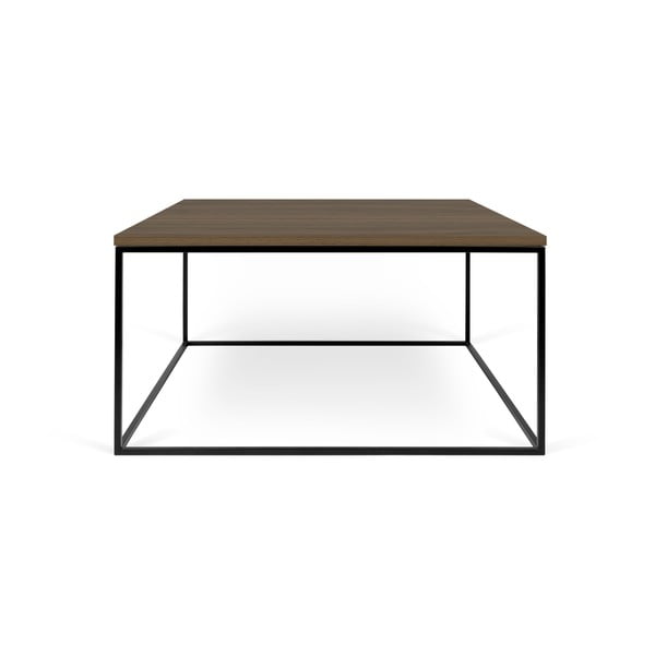 TemaHome Gleam kafijas galdiņš ar valriekstu virsmu un melnām kājām