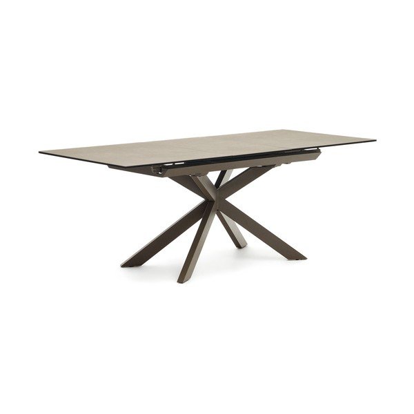 Brūns izvelkams ēdamgalds ar keramikas virsmu 90x160 cm Atminda – Kave Home-image-4