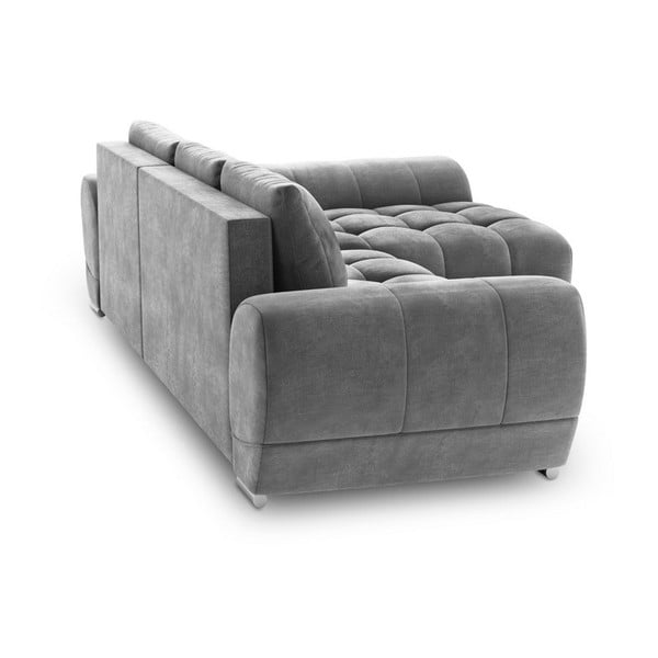 Pelēks samta dīvāns Windsor & Co Sofas Nuage, labais stūris-image-2