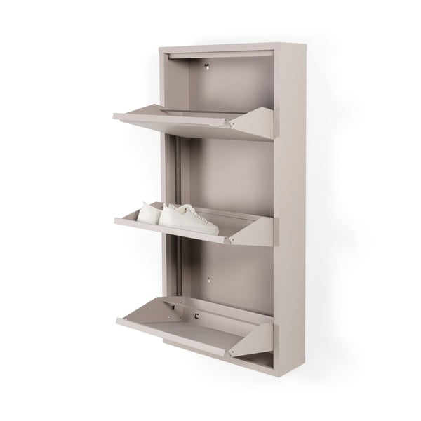 Pelēkbrūns metāla atverams apavu plaukts 50x103x15 cm Billy – Spinder Design-image-2