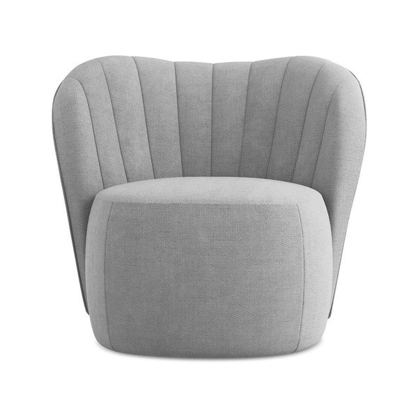 Pelēks atpūtas krēsls no šenila auduma Keloa – Makamii-image-1