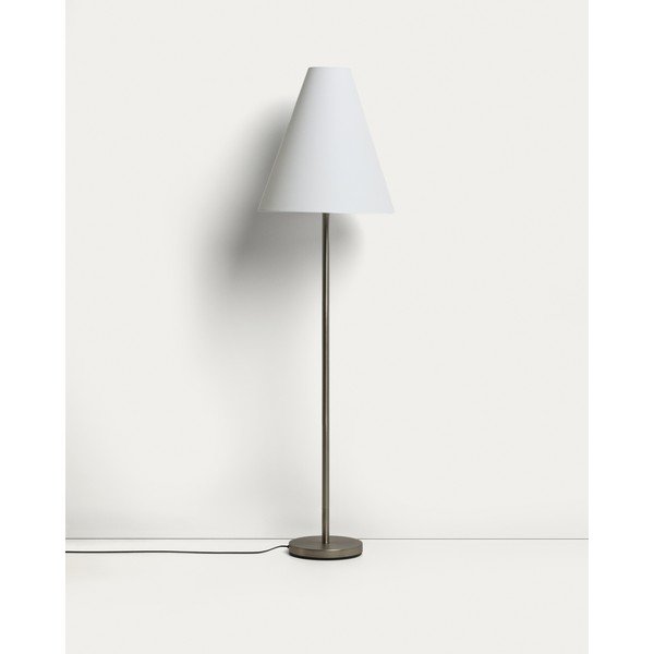 Sudraba krāsas stāvlampa ar auduma abažūru (augstums 153 cm) Navat – Kave Home-image-3