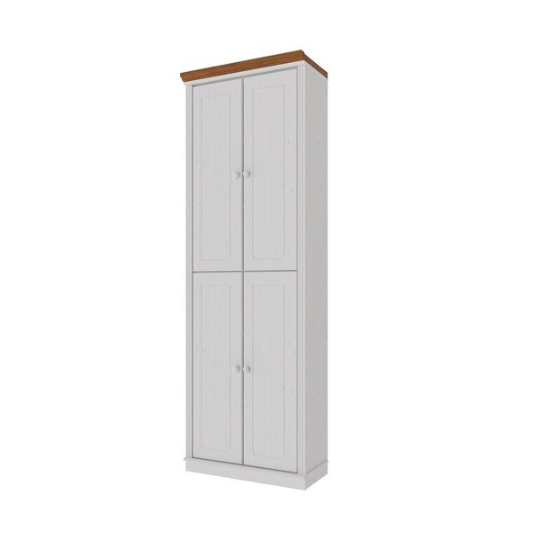 Balts/dzintara dzeltens priedes masīvkoka skapītis 74x223x37 cm Anita – Støraa-image-2