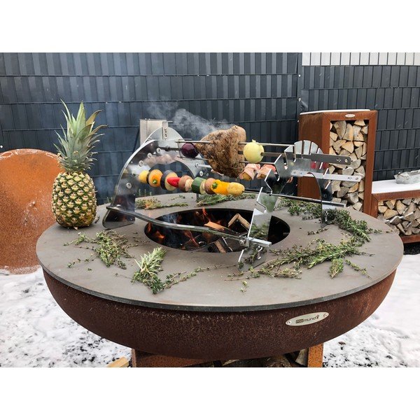 Brūns āra malkas grils Remundi Carus M, ø 82 cm-image-4