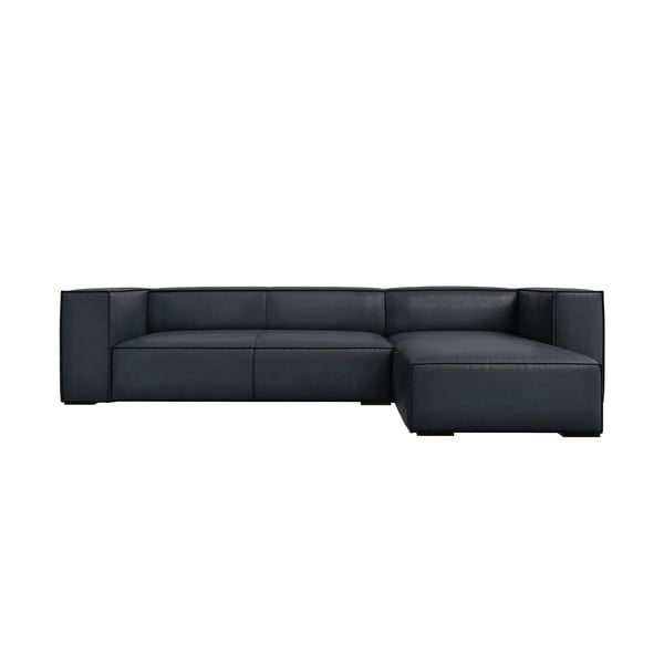 Tumši zils ādas stūra dīvāns (ar labo stūri) Madame – Windsor & Co Sofas