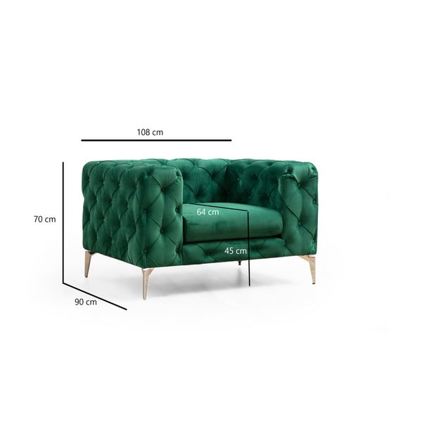 Zaļš atpūtas krēsls Como – Artie-image-3