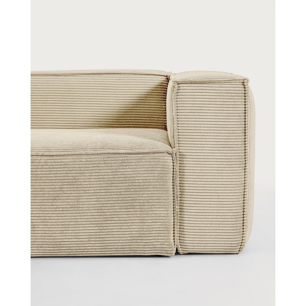 Bēšs velveta dīvāns 210 cm Blok – Kave Home-image-2