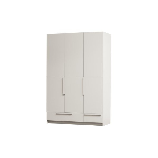 Krēmkrāsas priedes masīvkoka moduļu drēbju skapis 142x215 cm Pure – WOOOD-image-4