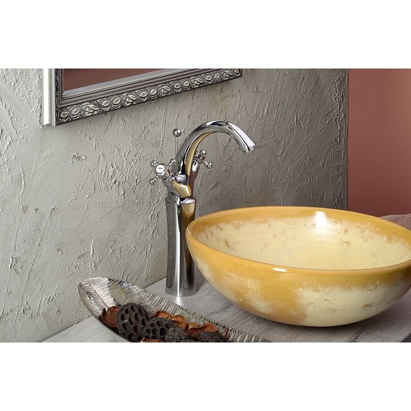 Spīdīgas sudraba krāsas stāvošs jaucējkrāns izlietnei Antea – Sapho-image-1