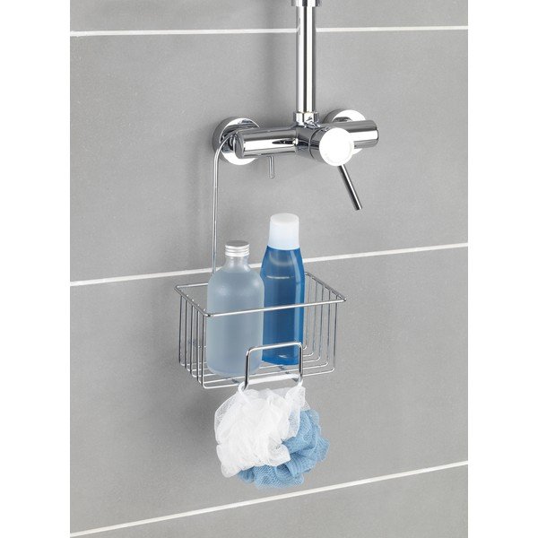 Spīdīgas sudraba krāsas nerūsējošā tērauda piekarināms vannas istabas plaukts Milito – Wenko-image-1