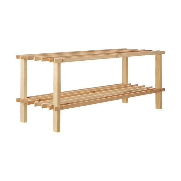 Dabīga toņa egles masīvkoka apavu plaukts – Premier Housewares-image-2