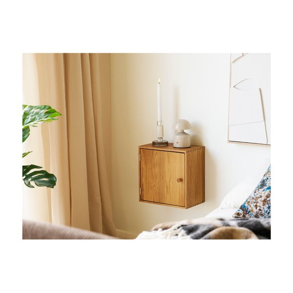 Dabīga toņa daudzlīmeņu ozola masīvkoka sienas plaukts 18 cm Townsville – House Nordic-image-1