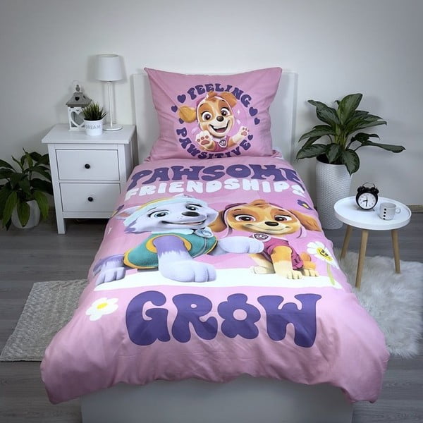 Mikrošķiedras bērnu gultas veļa vienvietīgai gultai 140x200 cm Paw Patrol – Jerry Fabrics-image-1
