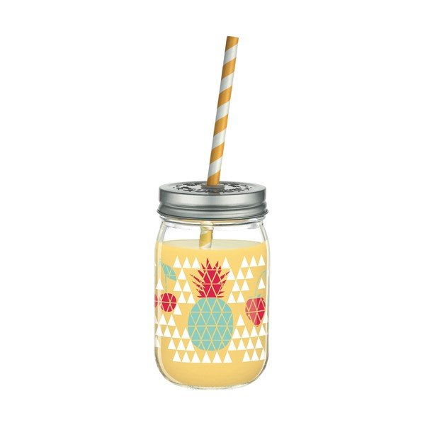Glāze ar vāciņu un salmiņu Ritzenhoff Kathrin Stockebrand Pineapple, 445 ml