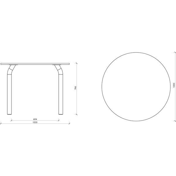 Apaļš ēdamgalds ar ozolkoka imitācijas galda virsmu ø 100 cm Meko – noo.ma-image-3