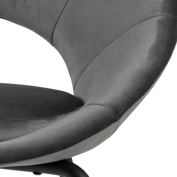 Tumši pelēks samta ēdamistabas krēsls Actona Julia-image-1