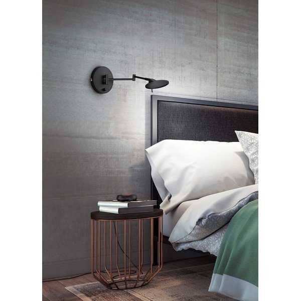 Matēti melna LED sienas lampa ar saliekamu konstrukciju/ar regulējamu spilgtumu Kazan – Trio-image-1