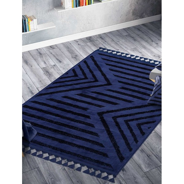 Zils mazgājams paklājs 200x100 cm – Vitaus-image-1