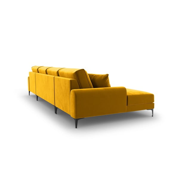 Dzeltens samta U veida dīvāns Mazzini Sofas Madara-image-3