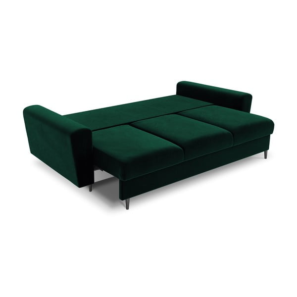 Zaļš samta salokāms dīvāns ar uzglabāšanas vietu 235 cm Kyoto – Cosmopolitan Design-image-2