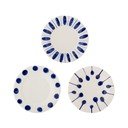 Balti/zili deserta akmensmasas šķīvji (3 gab.) ø 22 cm Linora – Bloomingville