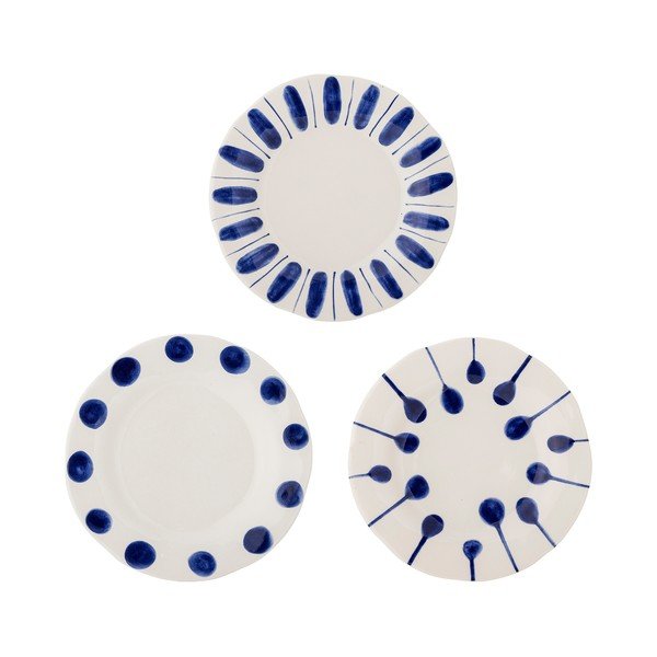 Balti/zili deserta akmensmasas šķīvji (3 gab.) ø 22 cm Linora – Bloomingville