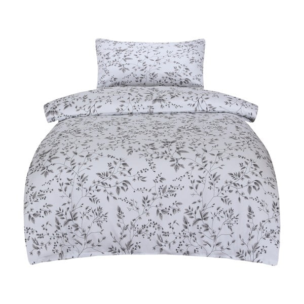 Pelēka vienguļamā gultas veļa no kokvilnas satīna 140x200 cm Gloria – My House