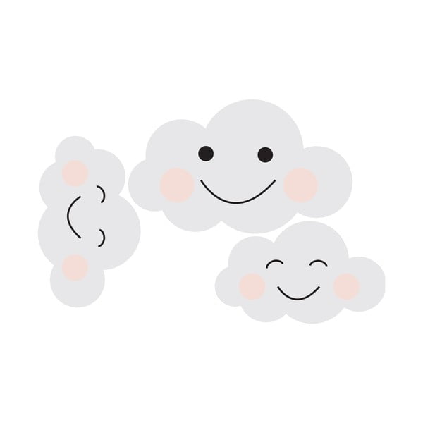 3 sienas uzlīmju komplekts Dekornik Clouds Smile