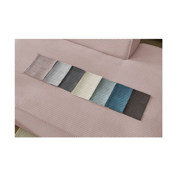 Rozā velveta modulārais stūra dīvāns (ar labo stūri/U veida) Megeve – Bobochic Paris-image-4