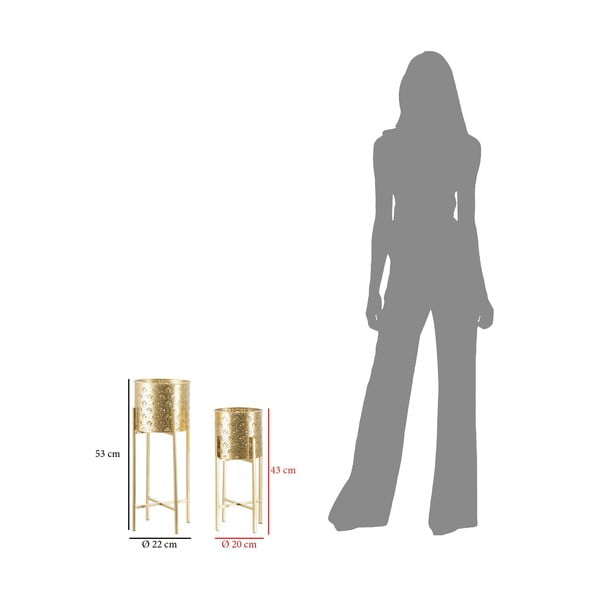 2 zelta krāsas podiņu komplekts Mauro Ferretti Golvy, augstums 52 cm-image-2