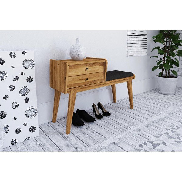 Ozolkoka sols ar atvilktnēm un pelēku sēdekli Retro – The Beds-image-1