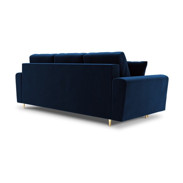 Zils samta salokāms dīvāns ar uzglabāšanas vietu 235 cm Kyoto – Cosmopolitan Design-image-3