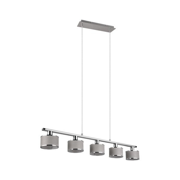 Bēša/sudraba krāsas piekaramā lampa ar auduma abažūru Kaprun – Trio-image-3