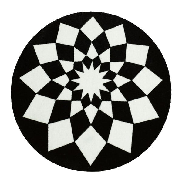 Paklājs Deko - melna ģeometrija, 100 cm