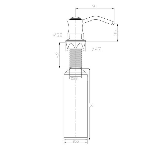 Spīdīgas sudraba krāsas plastmasas iebūvējams ziepju dozators 350 ml – Sapho-image-1