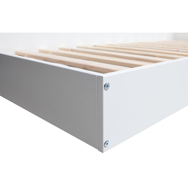 Balta vienvietīga gulta no priedes WOOOD Connect, 90 x 200 cm-image-3