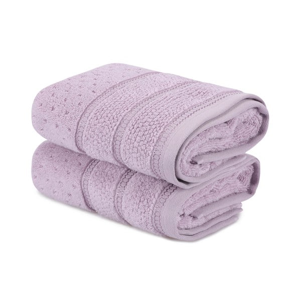 2 violetu kokvilnas dvieļu komplekts Foutastic Arella, 50 x 90 cm-image-2