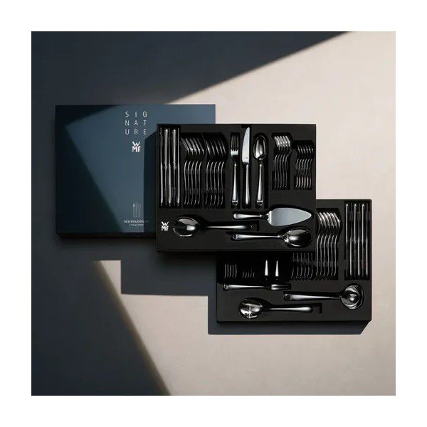 Sudraba krāsas nerūsējošā tērauda galda piederumi (66 gab.) Sentic – WMF-image-1