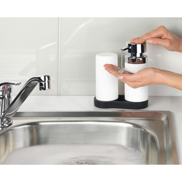2 baltu mazgāšanas līdzekļu dozatoru komplekts ar paliktni Wenko Squeeze, 250 ml-image-3
