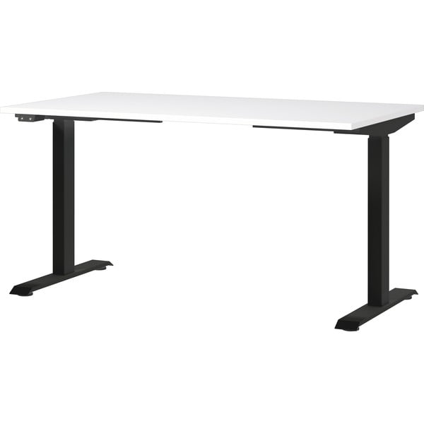 Darba galds ar elektriski regulējamu augstumu un baltu galda virsmu 80x140 cm Jet – Germania