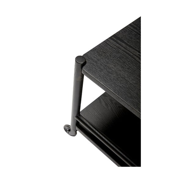 Ozola masīvkoka servēšanas galdiņš uz riteņiem 40x40 cm Norm – Hübsch-image-3