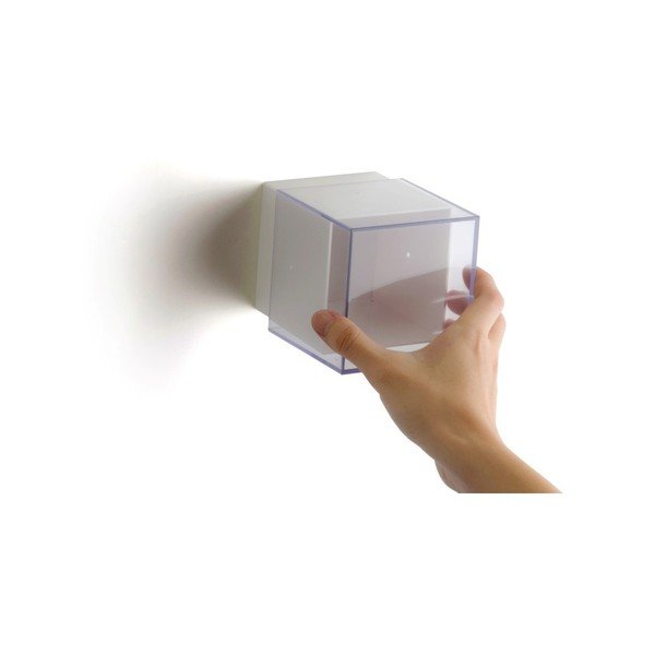 Balta sienas kaste (slēgta) ar caurspīdīgu vāku Qualy Pixel Cube-image-1