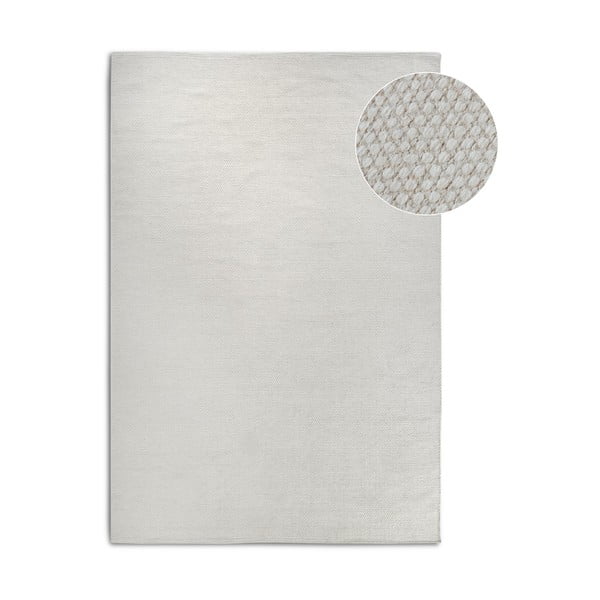 Krēmkrāsas ar rokām darināts paklājs no vilnas maisījuma 190x280 cm Pradesh Natural White – Elle Decoration